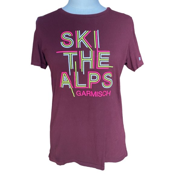 Champion Ski The Alps Garmisch Alpine World Cup Neon Stripe T-Shirt Fandom-L - Picture 4 of 9